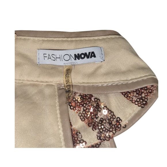 🎄✨Rose Gold Sequin Mini Dress Holiday / NYE Fits M–L - Picture 4 of 5